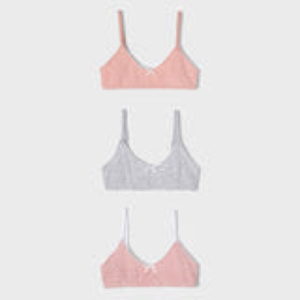 NWT: Mayoral Pink and Gray Training Bras Set of 3